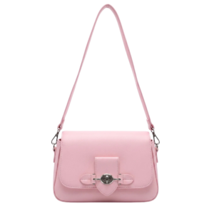 Chic Baby Pink Flap Shoulder Bag
