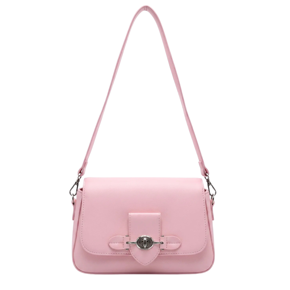 Chic Baby Pink Flap Shoulder Bag