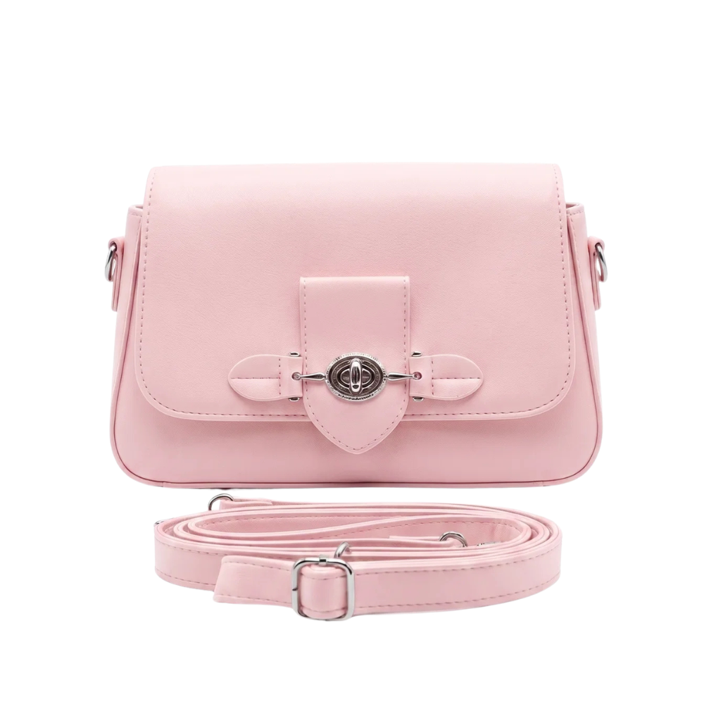 Chic Baby Pink Flap Shoulder Bag - Image 2