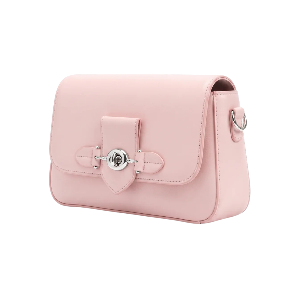 Chic Baby Pink Flap Shoulder Bag - Image 3