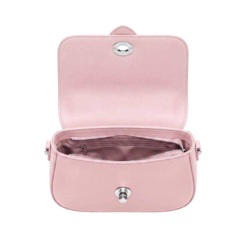 Chic Baby Pink Flap Shoulder Bag - Image 4