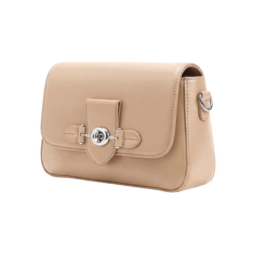 Classic Beige Flap Shoulder Bag - Image 3